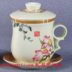 紅運(yùn)芍藥富貴杯定制 可印制LOGO