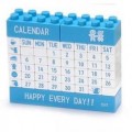 藍(lán)色新積木萬年歷/日歷定制 DIY桌面臺(tái)歷定做