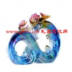 琉璃潤(rùn)開(kāi)長(zhǎng)春擺件
